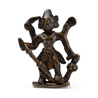 Copper-alloy Durga with Sceptre and Club