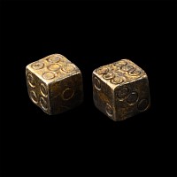 Silver-Gilt Gaming Dice Pair