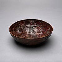 South Arabian Bronze Bowl with Hunting Scene and Inscription