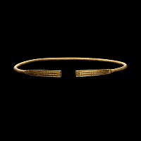 Thracian Gold Clad Ribbed Torc with Decorated Terminals
