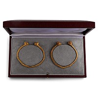 Northern Thai Gold Dragon-Headed Bracelets with Rubies and Sapphires