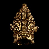 Late Gupta Gold Hair Ring with Makara Mask