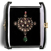 Bejewelled Naya Chand - Niyam Composite Pendant with Diamonds in Pachikam Setting