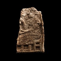 Sumerian Alabaster Plaque with Seated Man