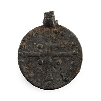Byzantine Lead Pendant with Virgin and Child