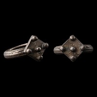 Roman Heavy Silver Ring with Square Plaque