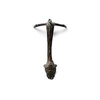 Roman Bronze Vessel Handle with Face