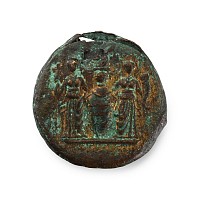 Roman Gilt Bronze Medallion with Mythological Scene