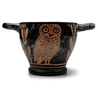 South Italian Red-Figure Skyphos with Owl