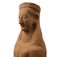 Large Greek Terracotta Figure of a Kore