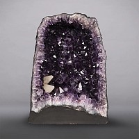 Cathedral Geode Half with Amethyst and Calcite Crystals