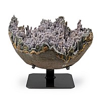 Round Amethyst Crystal Geode with Polished Borders