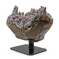 Round Amethyst Crystal Geode with Polished Borders