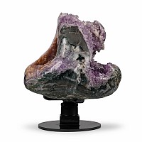 Amethyst Geode Heart with Intricate Formations