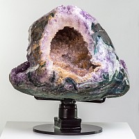 Amethyst Geode Heart with Intricate Formations