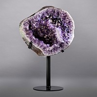 Deep Purple Amethyst Crystals with Calcite 'Snowballs'