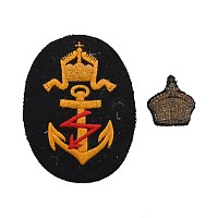 German WWI Funkmaat Radio Operator's Patch and Naval Badge