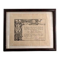 Framed German Expedition to China Medal Certificate
