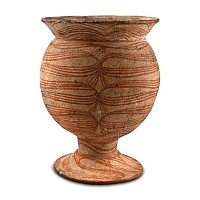 South East Asian Painted Terracotta Chalice