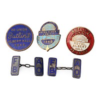 Enamelled Badge and Silver Cufflink Collection