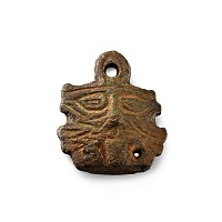 Anglo-Scandinavian Viking Bronze Cat-Faced Stirrup Apex Mount