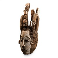 African Wooden Ceremonial 'Maiden Spirit' Face Mask