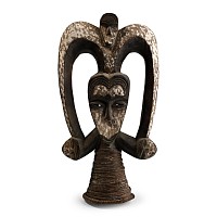 African Wooden Ceremonial 'Forest Spirit' Face Mask