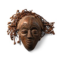 African Wooden Ceremonial Face Mask