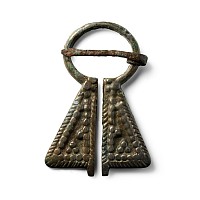 Viking Inspired Bronze Omega Brooch