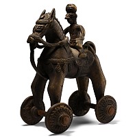 African Bronze Figure on Horseback