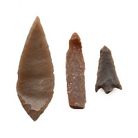 Stone Age Knapped Arrowhead Group