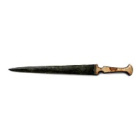 Luristan Bronze Short Sword with Inlaid Handle