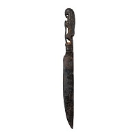 Medieval Iron Knife with Bronze Lion Handle