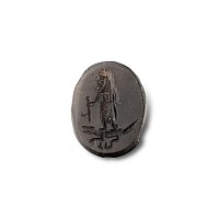 Romano-Egyptian Style Blackstone Intaglio Depicting a God with Crocodile