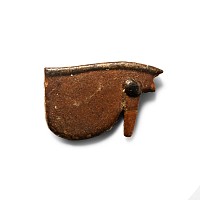 Egyptian Brown Glazed Eye of Horus Amulet