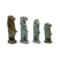 Egyptian Blue Glazed Amulet Collection