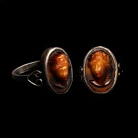 Post Medieval Silver Ring with Cameo