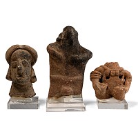 Pre-Columbian Terracotta Figure and Figure Head Group