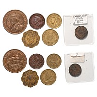 Group of Six [6] South Africa and Other AE Commonwealth Coins.