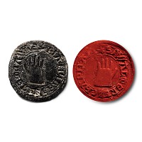 Medieval Lead Votive Seal Matrix with Hand