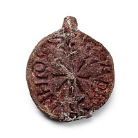 Medieval Lead Round Seal Matrix for Reginald Son of Richard