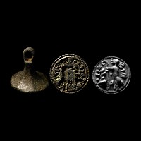 Medieval Bronze Chess Piece Personal Seal Matrix with Fox-Bishop