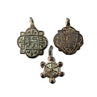 Medieval Knight's Enamelled Bronze Heraldic Horse Harness Pendant Group