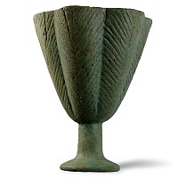 Egyptian Blue-Glazed Faience White Lotus Chalice