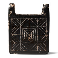 Western Asiatic Black Stone Kohl Pot with Geometric Design