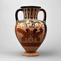 Greek Terracotta Amphora Attributed to the Phineus Painter