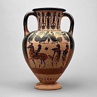 Greek Terracotta Amphora Attributed to the Phineus Painter