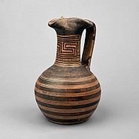 Attic Terracotta Geometric Jug with Handle