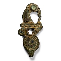 Anglo-Saxon Gilt-Bronze Purse Mount in the Shape of a Bird of Prey