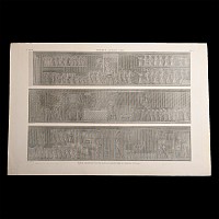 Very Large Egyptian Expedition Lithograph of the Temple of Medynet-Abou at Thebes
